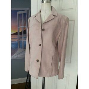 Marc New York Andrew Marc pink button down suede jacket Large